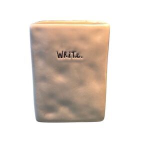Rae Dunn By Magenta White Black WRITE Office Décor Pencil Pen Holder